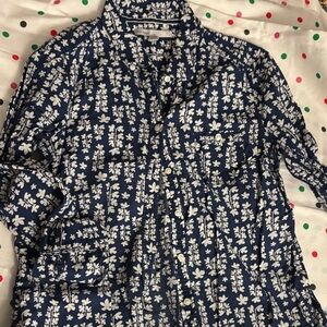 Old Navy Navy Blue Floral Men's Shirt